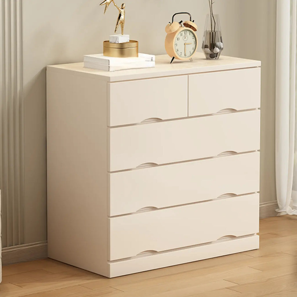 Commode industrielle en bois massif à 5 tiroirs pour chambre à coucher