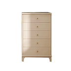 Commode moderne en bois blanc cassé à 5 tiroirs pour chambre à coucher