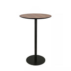 Table de bar élégante en bois avec piètement en métal noir pour café