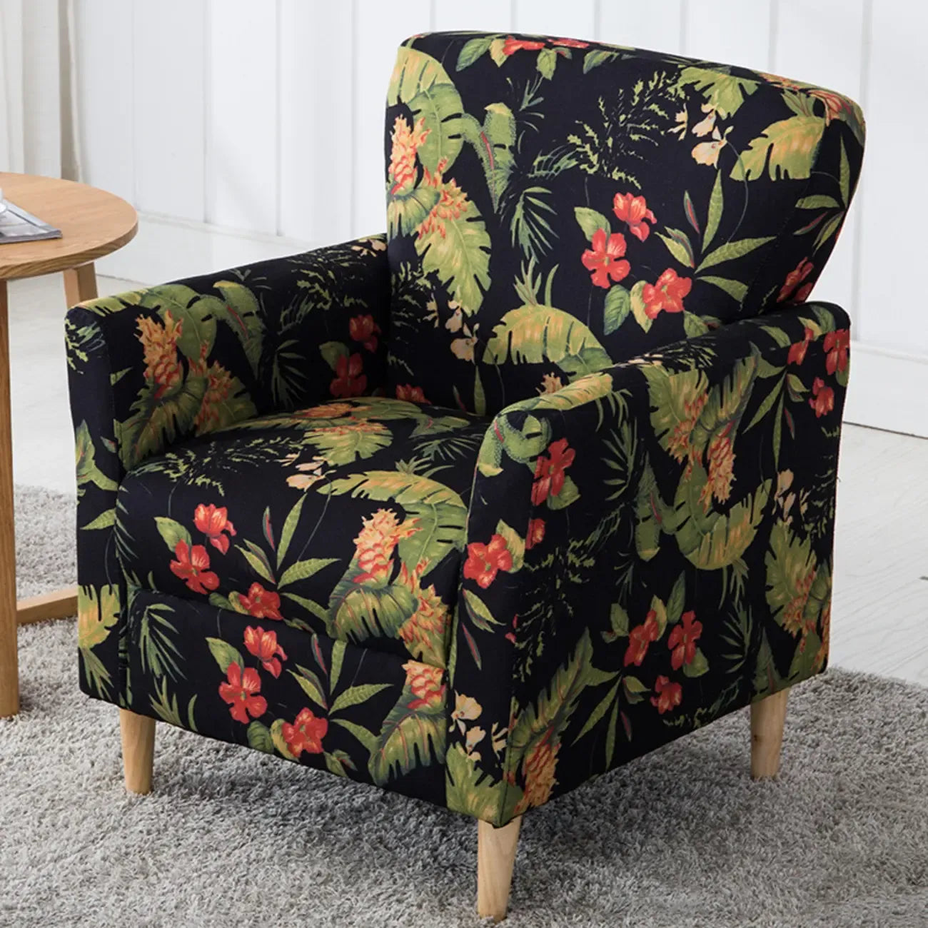 Fauteuil moderne en lin marron pour salon