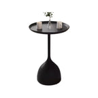Table d'appoint noire avec plateau en métal et rangement pour salon