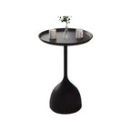 Table d'appoint noire avec plateau en métal et rangement pour salon