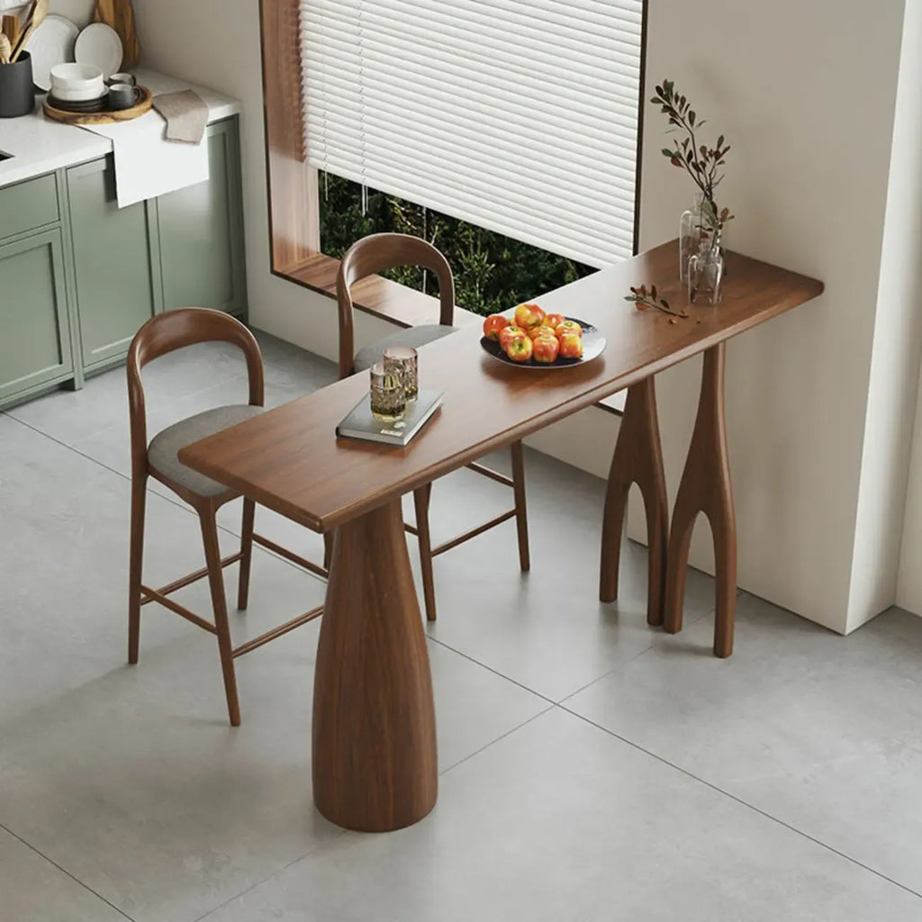 Table de bar rectangulaire marron en bois naturel pour salle à manger