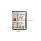 Vitrine à cadre en métal noir et étagère en verre transparent