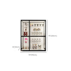 Vitrine à cadre en métal noir et étagère en verre transparent