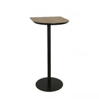 Table de bar élégante en bois avec piètement en métal noir pour café