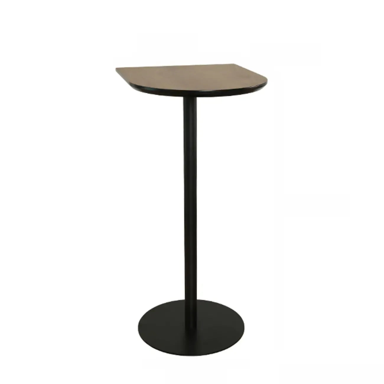 Table de bar élégante en bois avec piètement en métal noir pour café