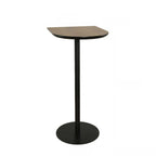 Table de bar élégante en bois avec piètement en métal noir pour café