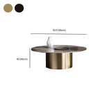 Ensemble de tables basses gigognes rondes grises modernes avec plateau en marbre