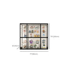 Vitrine à cadre en métal noir et étagère en verre transparent