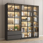 Vitrine standard de rangement avec porte vitrée et bois noir