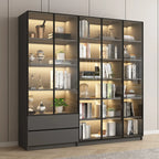 Vitrine standard de rangement avec porte vitrée et bois noir