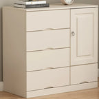 Commode industrielle en bois massif à 5 tiroirs pour chambre à coucher