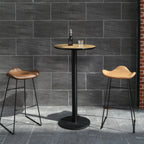Table de bar élégante en bois avec piètement en métal noir pour café