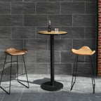 Table de bar élégante en bois avec piètement en métal noir pour café