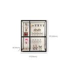 Vitrine à cadre en métal noir et étagère en verre transparent