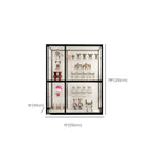 Vitrine à cadre en métal noir et étagère en verre transparent