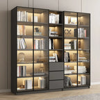 Vitrine standard de rangement avec porte vitrée et bois noir