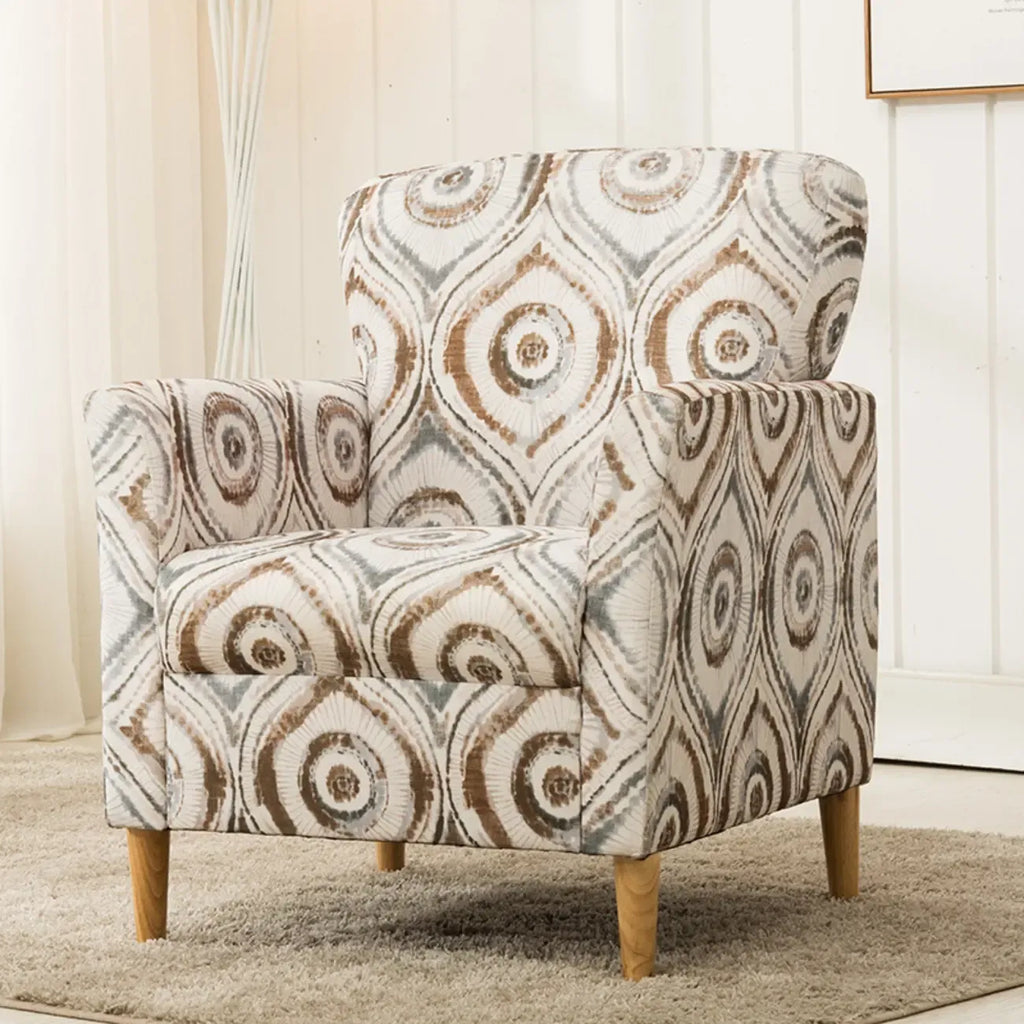 Fauteuil moderne en lin marron pour salon