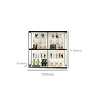 Vitrine à cadre en métal noir et étagère en verre transparent