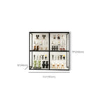 Vitrine à cadre en métal noir et étagère en verre transparent