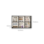 Vitrine à cadre en métal noir et étagère en verre transparent
