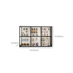 Vitrine à cadre en métal noir et étagère en verre transparent