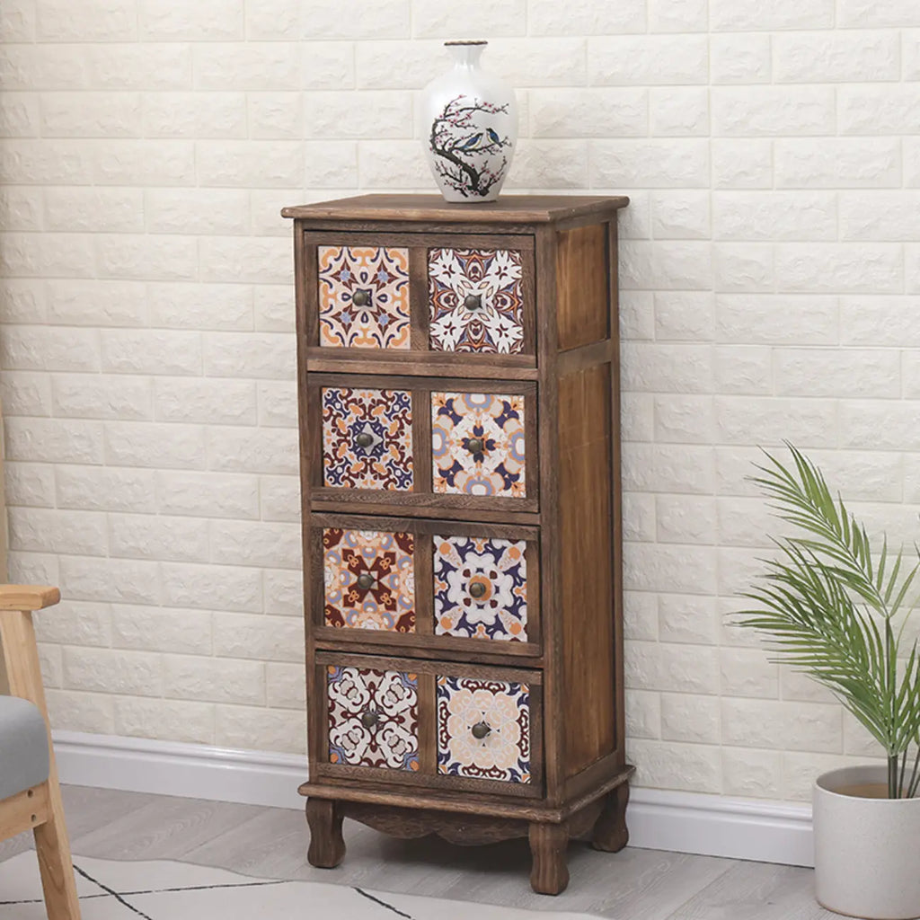 Meuble vintage milieu du siècle avec tiroirs - Motif unique