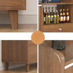 Meuble indépendant marron avec porte coulissante et étagère extérieure