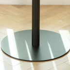 Table de bar élégante en bois avec piètement en métal noir pour café
