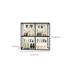 Vitrine à cadre en métal noir et étagère en verre transparent