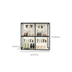 Vitrine à cadre en métal noir et étagère en verre transparent