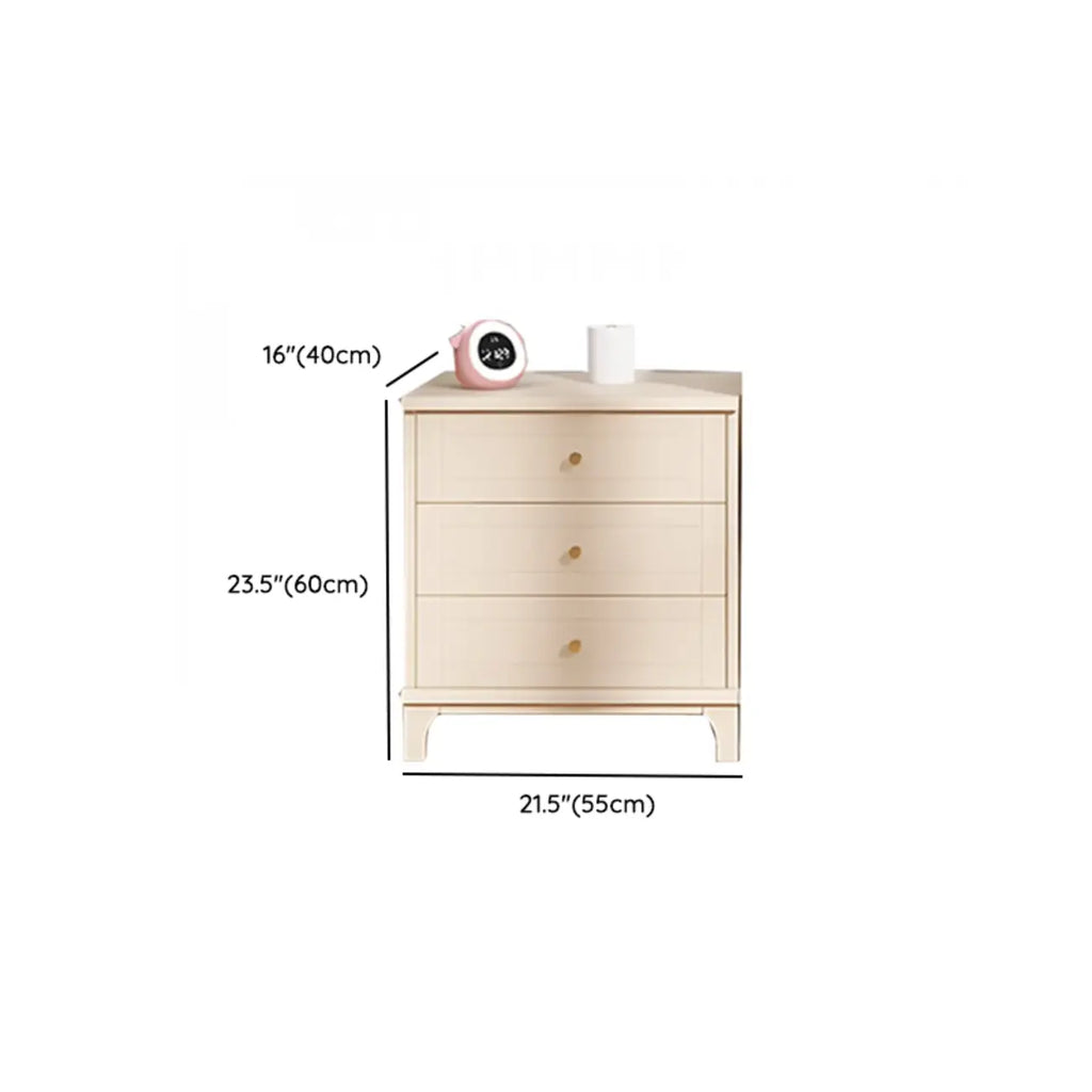 Commode moderne en bois blanc cassé à 5 tiroirs pour chambre à coucher