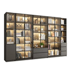 Vitrine standard de rangement avec porte vitrée et bois noir