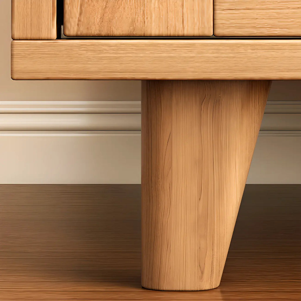 Meuble indépendant marron avec porte coulissante et étagère extérieure