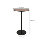 Table de bar élégante en bois avec piètement en métal noir pour café