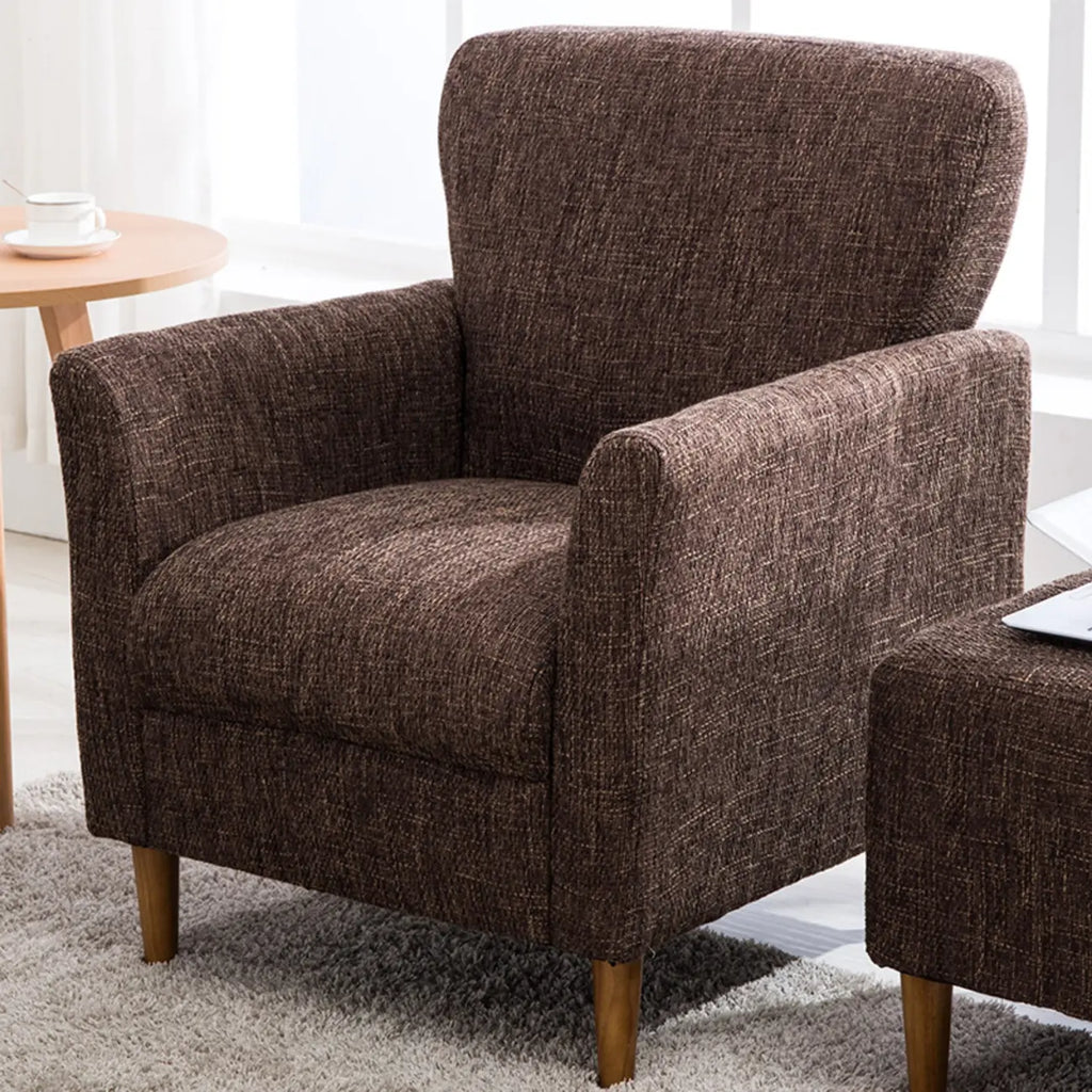 Fauteuil moderne en lin marron pour salon