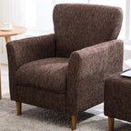 Fauteuil moderne en lin marron pour salon