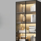 Vitrine standard de rangement avec porte vitrée et bois noir