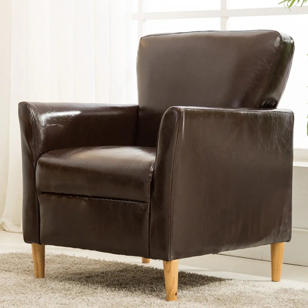 Fauteuil moderne en lin marron pour salon