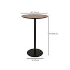 Table de bar élégante en bois avec piètement en métal noir pour café