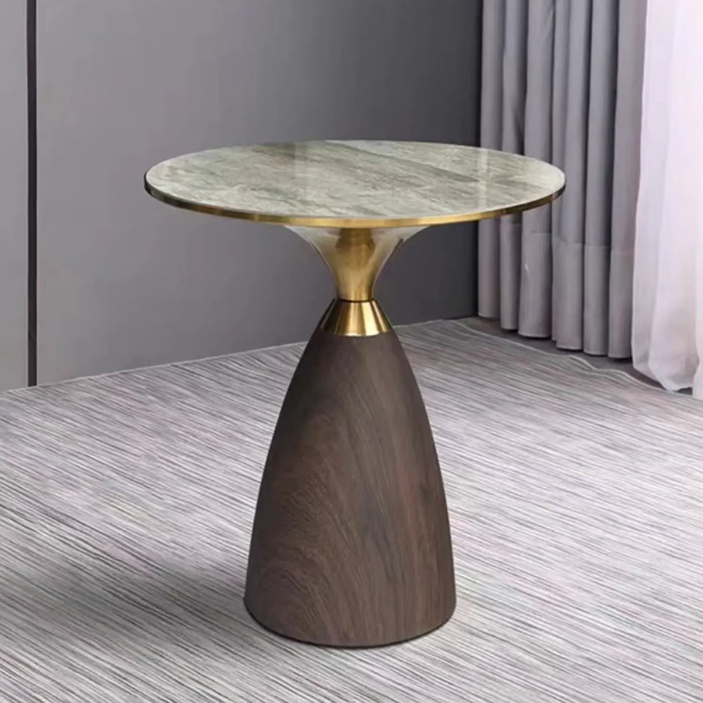 Table d'appoint ronde en métal Glam Chairside pour salon