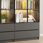 Vitrine standard de rangement avec porte vitrée et bois noir