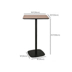 Table de bar élégante en bois avec piètement en métal noir pour café