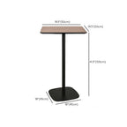 Table de bar élégante en bois avec piètement en métal noir pour café