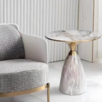 Table d'appoint ronde en métal Glam Chairside pour salon