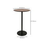Table de bar élégante en bois avec piètement en métal noir pour café
