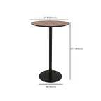 Table de bar élégante en bois avec piètement en métal noir pour café