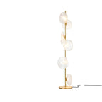 Lampada da terra geometrica Art Déco a 6 luci in vetro trasparente Nera/Oro