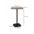 Table de bar élégante en bois avec piètement en métal noir pour café